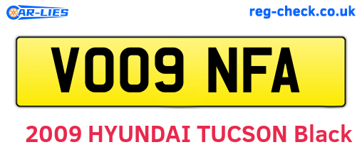 VO09NFA are the vehicle registration plates.