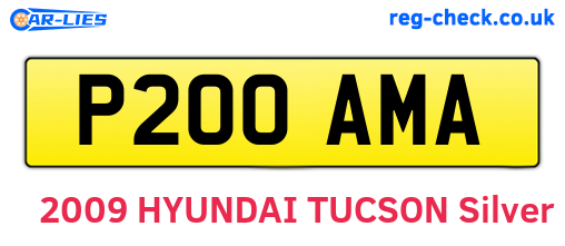 P200AMA are the vehicle registration plates.