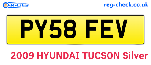 PY58FEV are the vehicle registration plates.