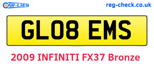 GL08EMS are the vehicle registration plates.