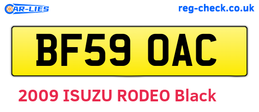 BF59OAC are the vehicle registration plates.