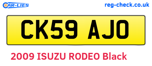 CK59AJO are the vehicle registration plates.