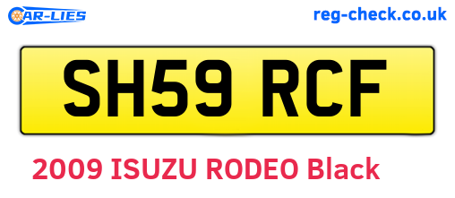SH59RCF are the vehicle registration plates.