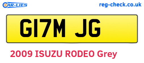 G17MJG are the vehicle registration plates.