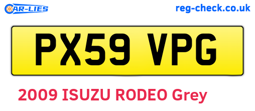 PX59VPG are the vehicle registration plates.