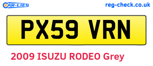 PX59VRN are the vehicle registration plates.