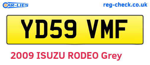 YD59VMF are the vehicle registration plates.