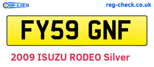 FY59GNF are the vehicle registration plates.