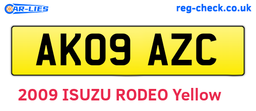 AK09AZC are the vehicle registration plates.