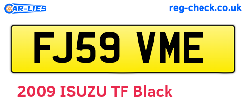 FJ59VME are the vehicle registration plates.