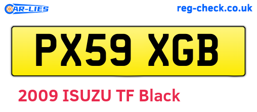 PX59XGB are the vehicle registration plates.