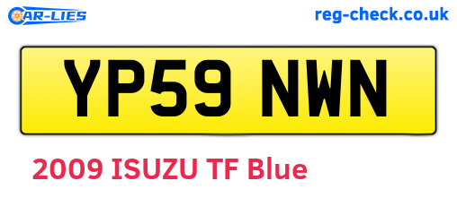 YP59NWN are the vehicle registration plates.