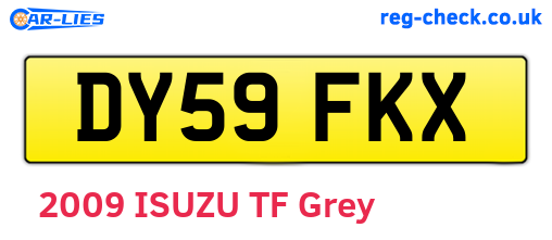 DY59FKX are the vehicle registration plates.