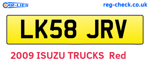 LK58JRV are the vehicle registration plates.