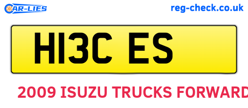 H13CES are the vehicle registration plates.