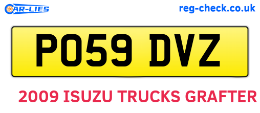PO59DVZ are the vehicle registration plates.