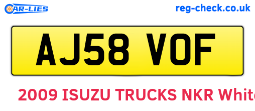 AJ58VOF are the vehicle registration plates.