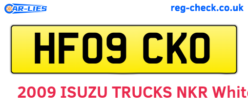 HF09CKO are the vehicle registration plates.