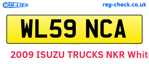 WL59NCA are the vehicle registration plates.