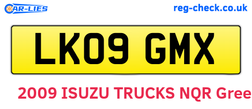 LK09GMX are the vehicle registration plates.