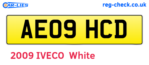 AE09HCD are the vehicle registration plates.