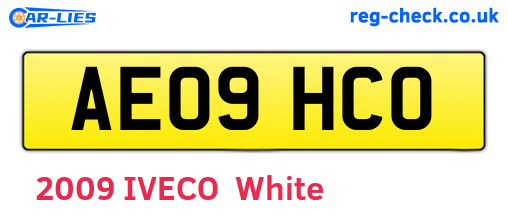 AE09HCO are the vehicle registration plates.