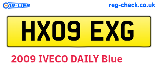 HX09EXG are the vehicle registration plates.
