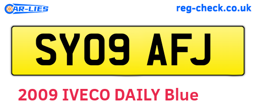 SY09AFJ are the vehicle registration plates.