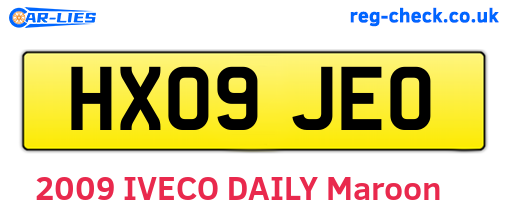 HX09JEO are the vehicle registration plates.