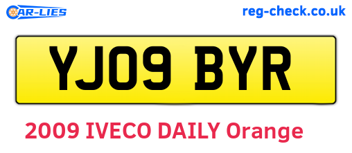 YJ09BYR are the vehicle registration plates.