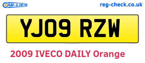 YJ09RZW are the vehicle registration plates.