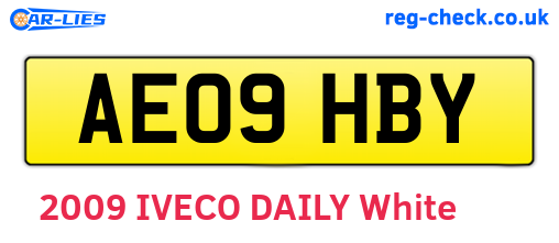 AE09HBY are the vehicle registration plates.