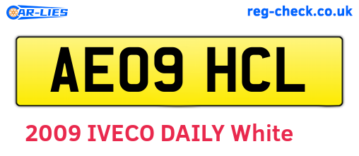 AE09HCL are the vehicle registration plates.