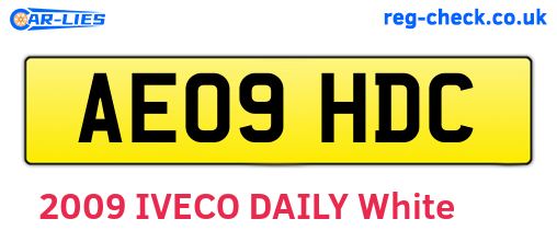 AE09HDC are the vehicle registration plates.