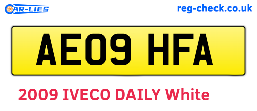 AE09HFA are the vehicle registration plates.