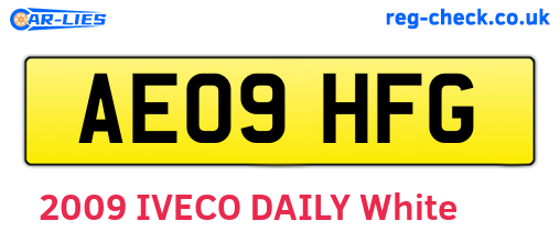 AE09HFG are the vehicle registration plates.