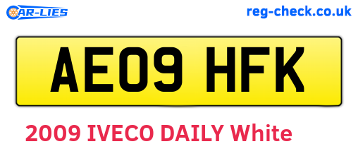 AE09HFK are the vehicle registration plates.