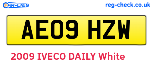 AE09HZW are the vehicle registration plates.