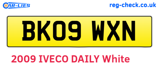 BK09WXN are the vehicle registration plates.