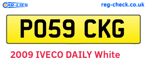 PO59CKG are the vehicle registration plates.