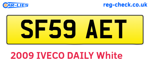 SF59AET are the vehicle registration plates.