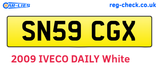 SN59CGX are the vehicle registration plates.
