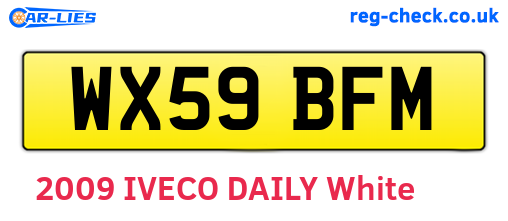 WX59BFM are the vehicle registration plates.