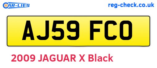 AJ59FCO are the vehicle registration plates.