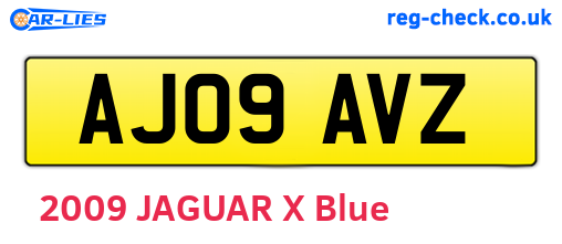 AJ09AVZ are the vehicle registration plates.