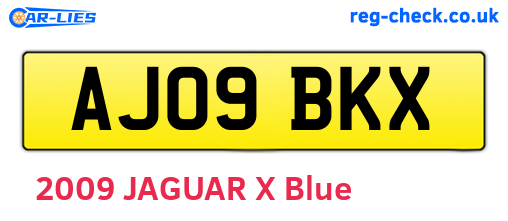 AJ09BKX are the vehicle registration plates.