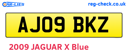AJ09BKZ are the vehicle registration plates.