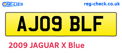AJ09BLF are the vehicle registration plates.