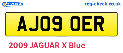 AJ09OER are the vehicle registration plates.