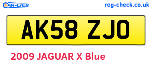 AK58ZJO are the vehicle registration plates.
